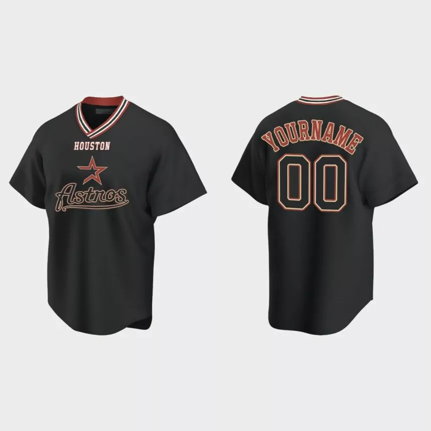 Custom Houston Astros Vintage Replica Jersey – Black