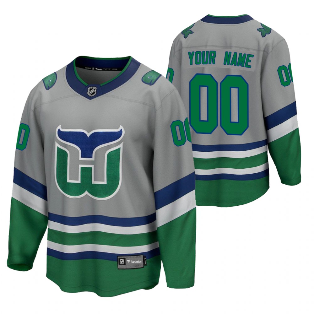 Custom Hurricanes 2021 Reverse Retro Gray Jersey Special Edition