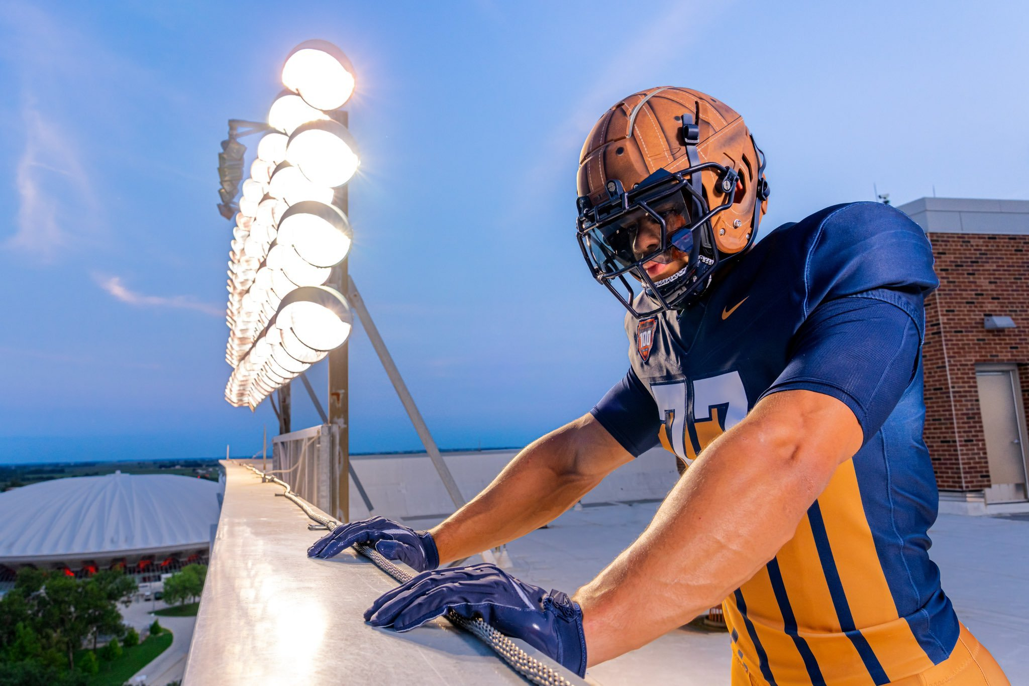 Custom ILLINOIS UNVEILS Football jersey THROWBACK