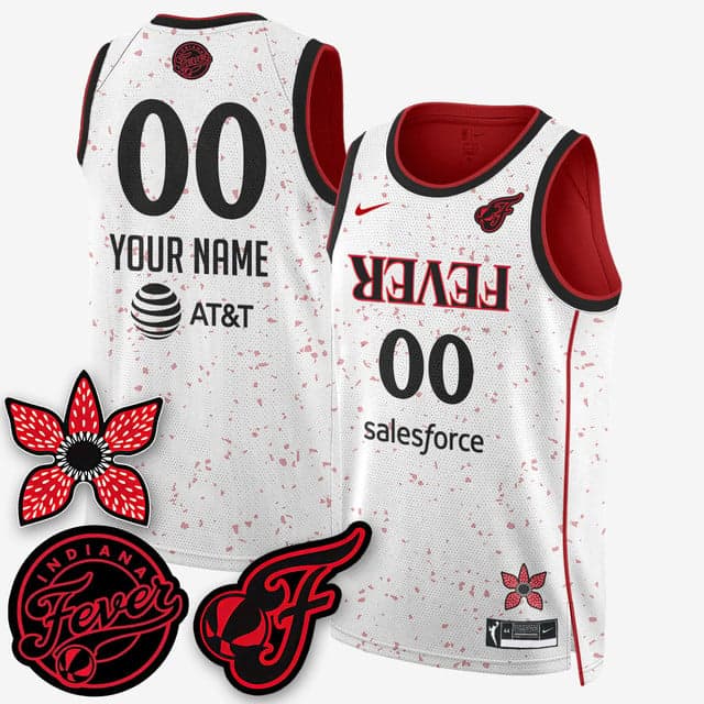 Custom Indiana Fever 'Stranger Things' Jersey - Stitched White 2