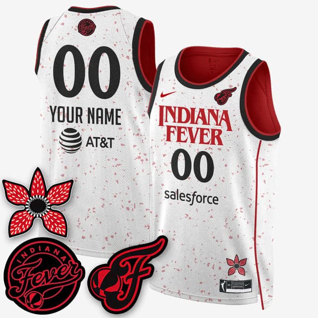 Custom Indiana Fever 'Stranger Things' Jersey - Stitched White