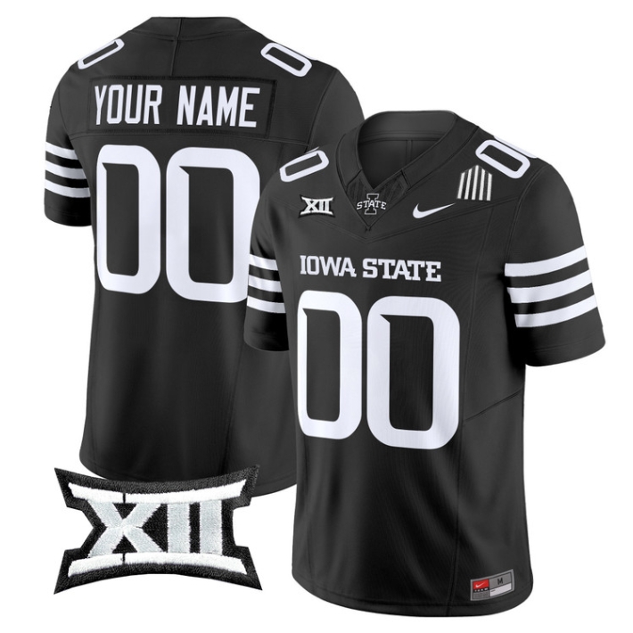 Custom Iowa State Cyclones 2024 Vapor Limited Football  Jersey - All Stitched  BLACK