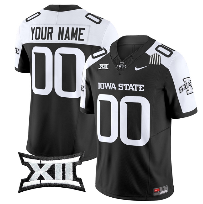 Custom Iowa State Cyclones 2024 Vapor Limited Football  Jersey - All Stitched  BLACK ALTERNATE