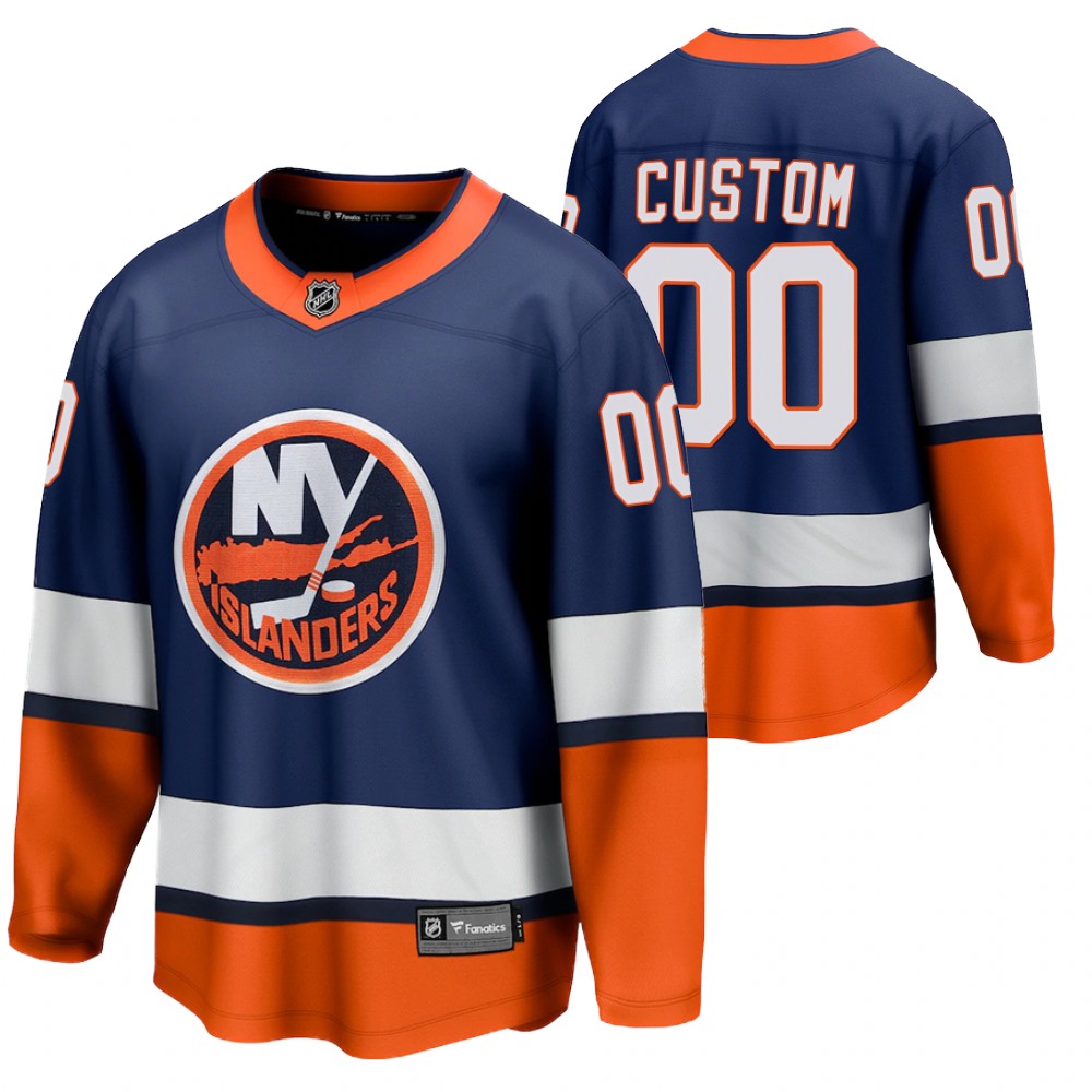 Custom Islanders 2021 Special Edition Navy Jersey Reverse Retro