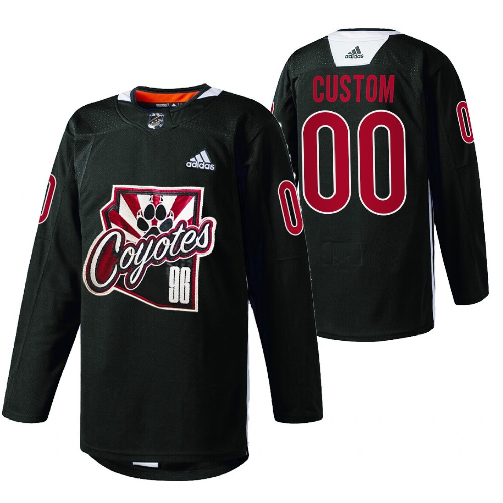 Custom Jersey Arizona Coyotes Throwback Night 2021 Black Special