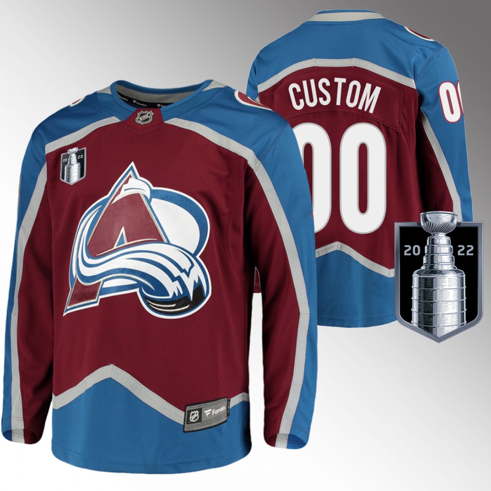Custom Jersey Colorado Avalanche 2022 Stanley Cup Finals Burgundy Home