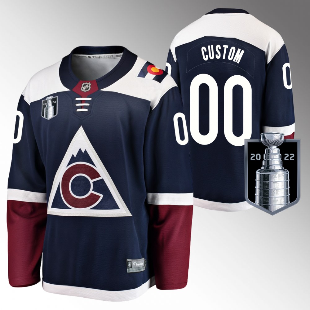 Custom Jersey Colorado Avalanche 2022 Stanley Cup Finals Navy Alternate
