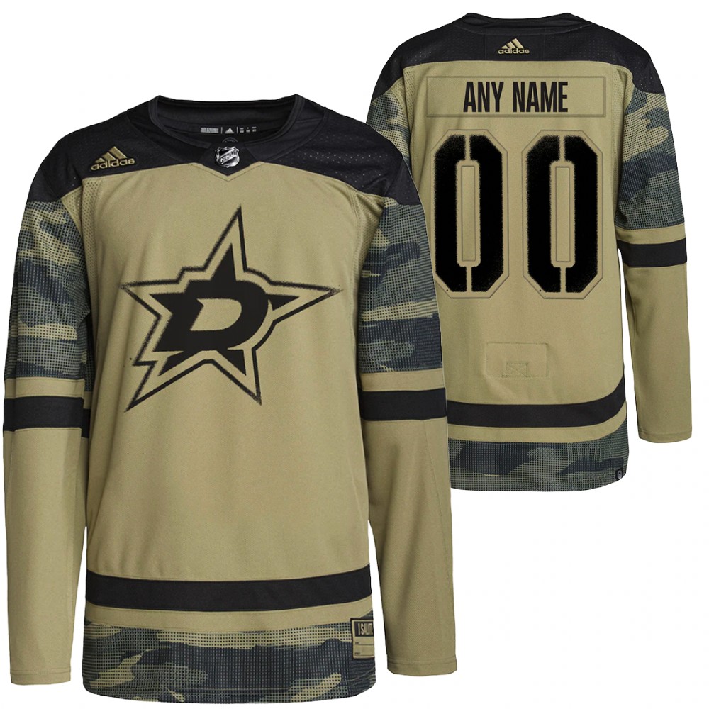 Custom Jersey Dallas Stars Military Appreciation Camo Practice