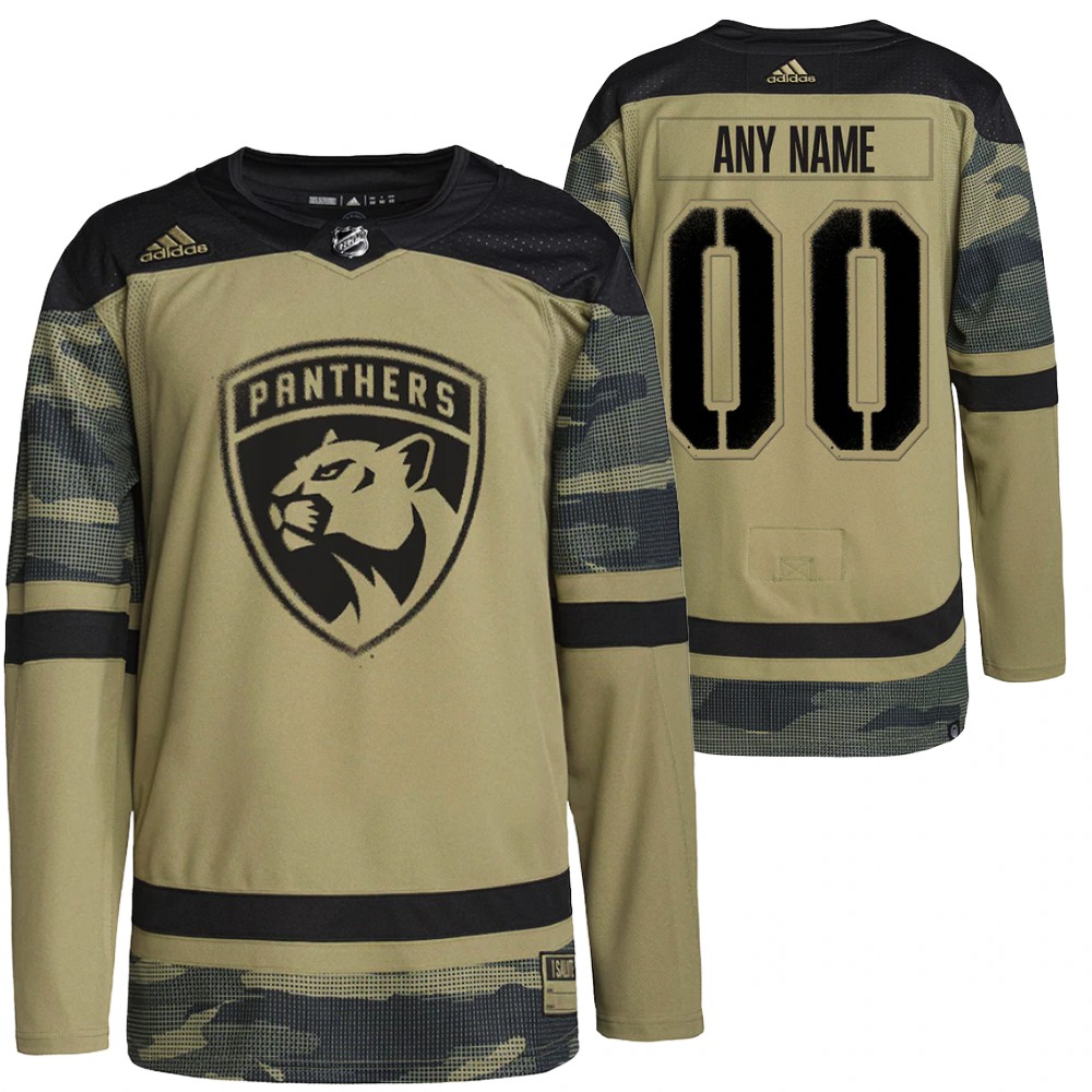 Custom Jersey Florida Panthers Military Appreciation Camo Practice