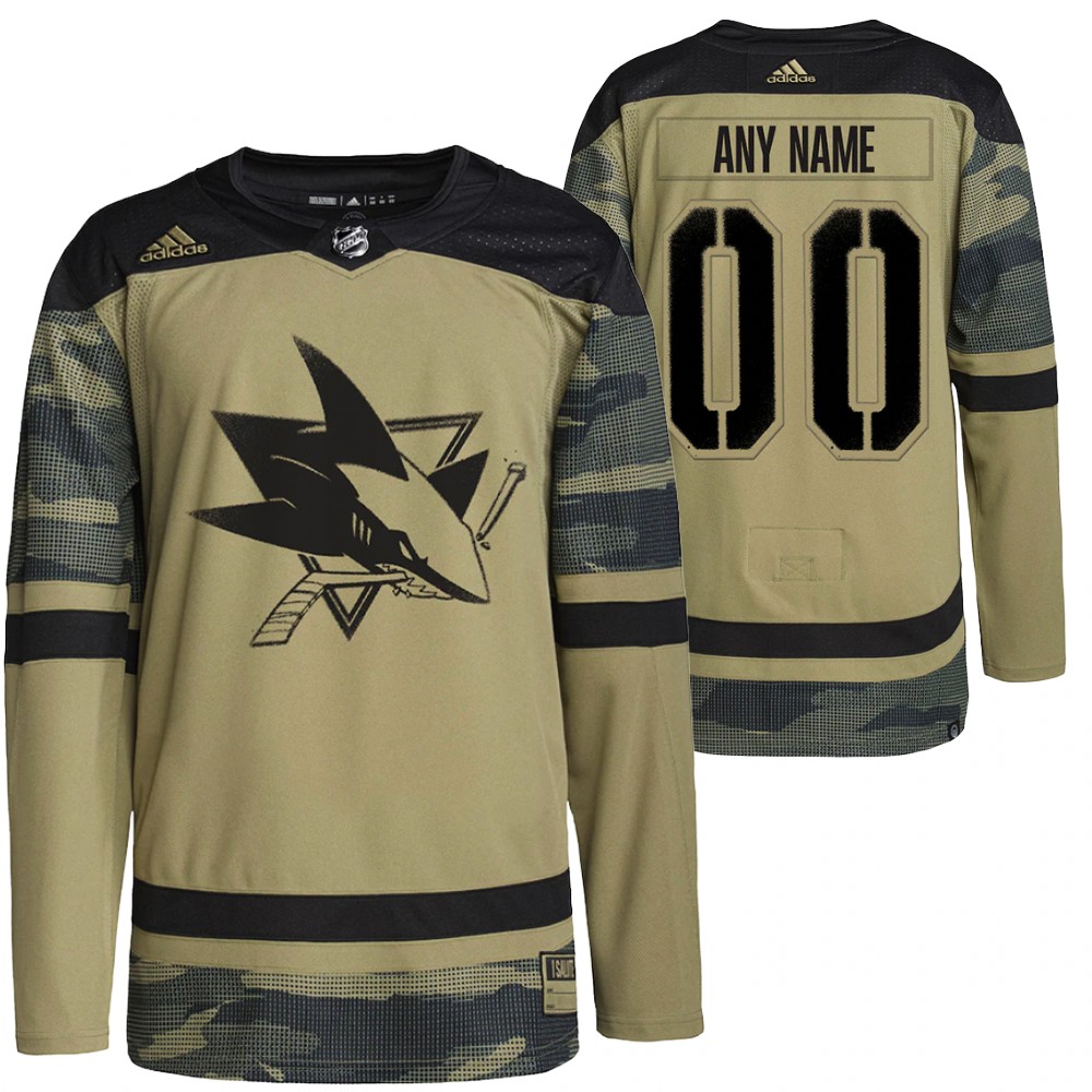 Custom Jersey San Jose Sharks Military Appreciation Camo Practice