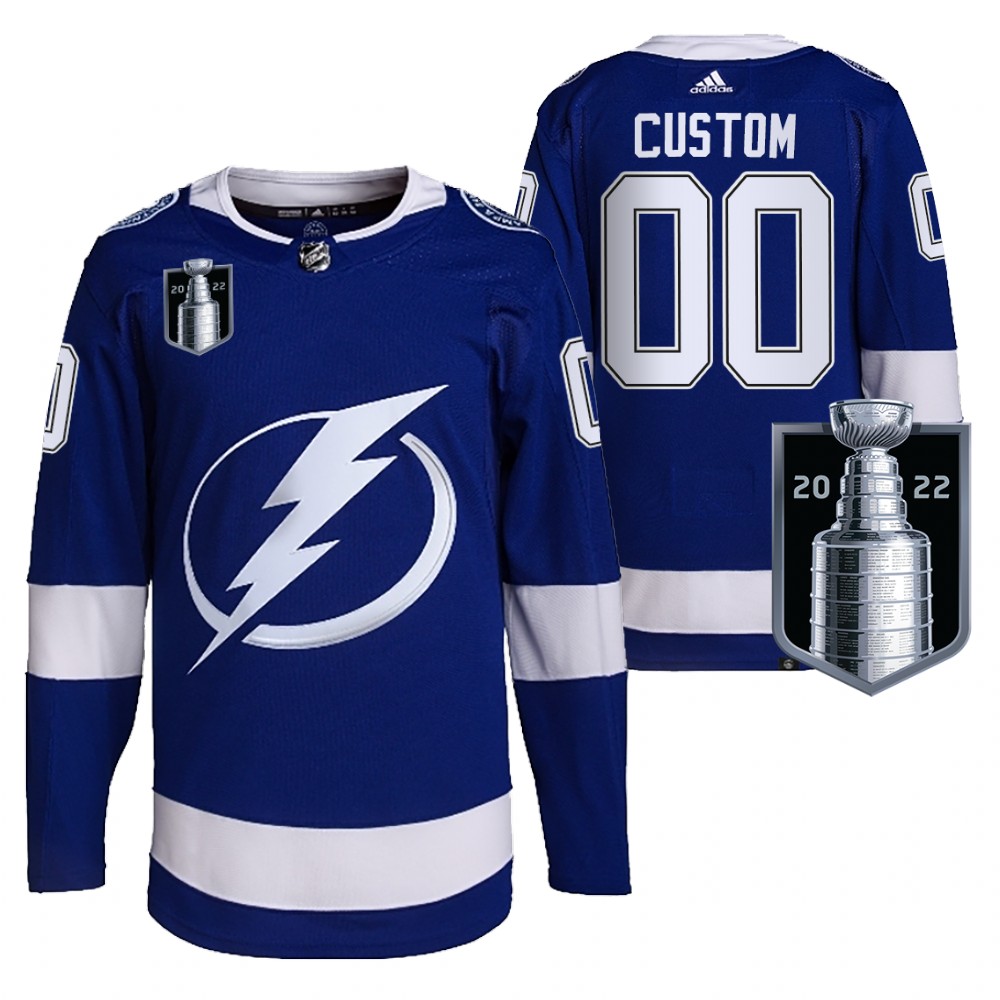 Custom Jersey Tampa Bay Lightning 2022 Stanley Cup Playoffs Blue Authentic Pro