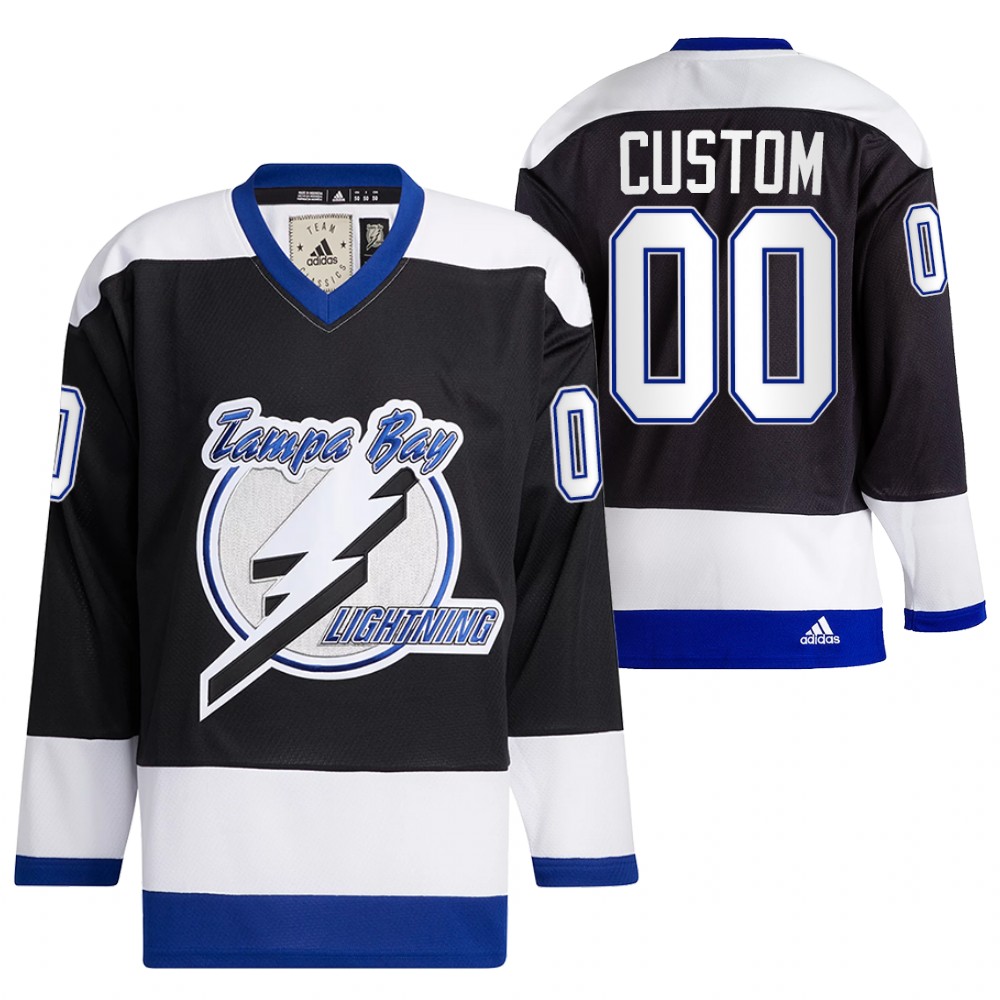 Custom Jersey Tampa Bay Lightning Team Classics Black Heritage