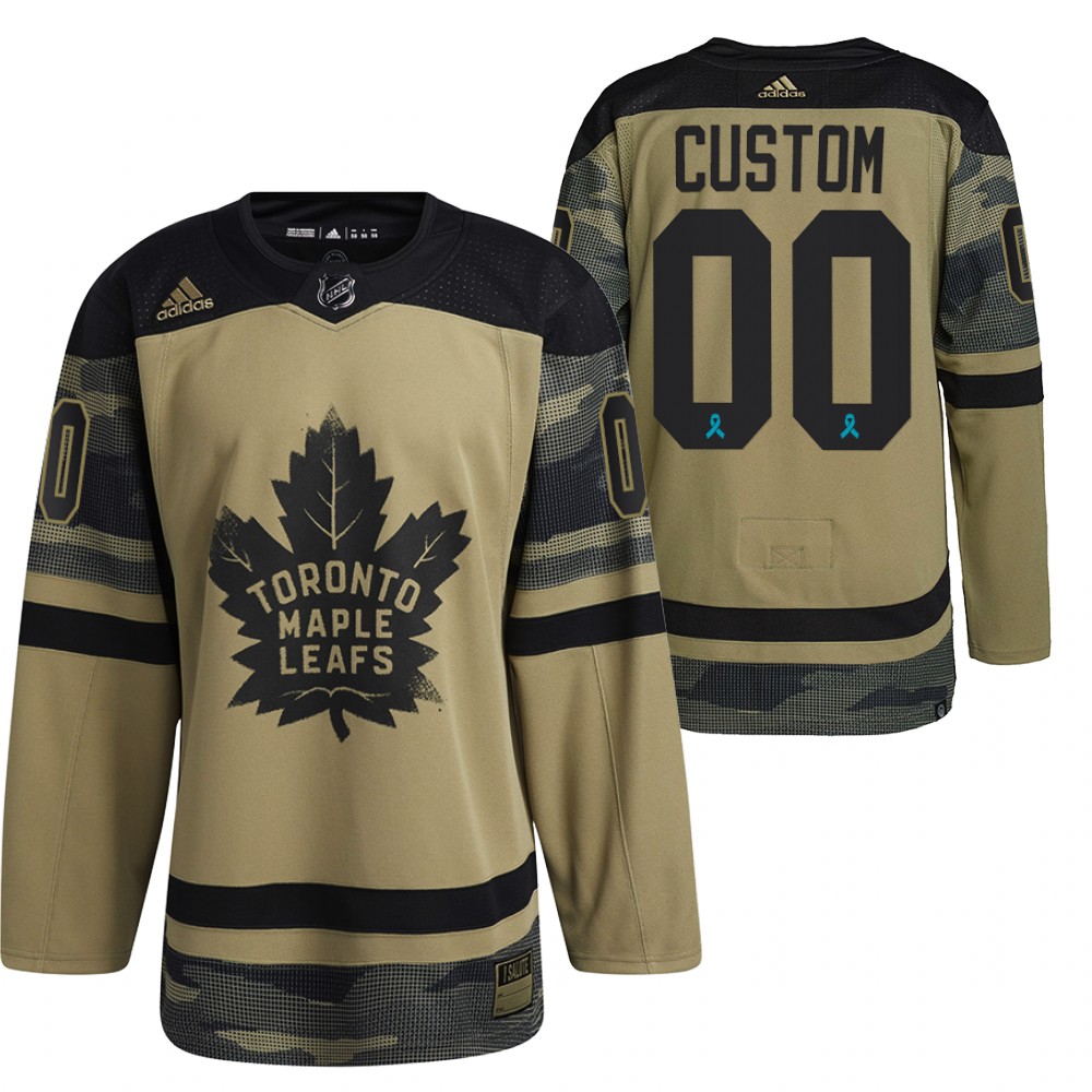 Custom Jersey Toronto Maple Leafs Canadian Armed Force Camo 2021 CAF Night