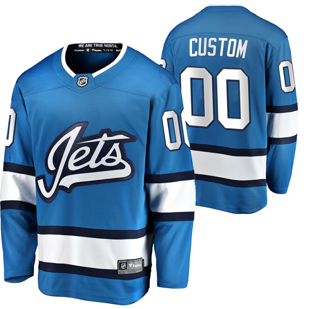 Custom Jersey Winnipeg Jets 2020 Alternate Blue Breakaway Player Men's