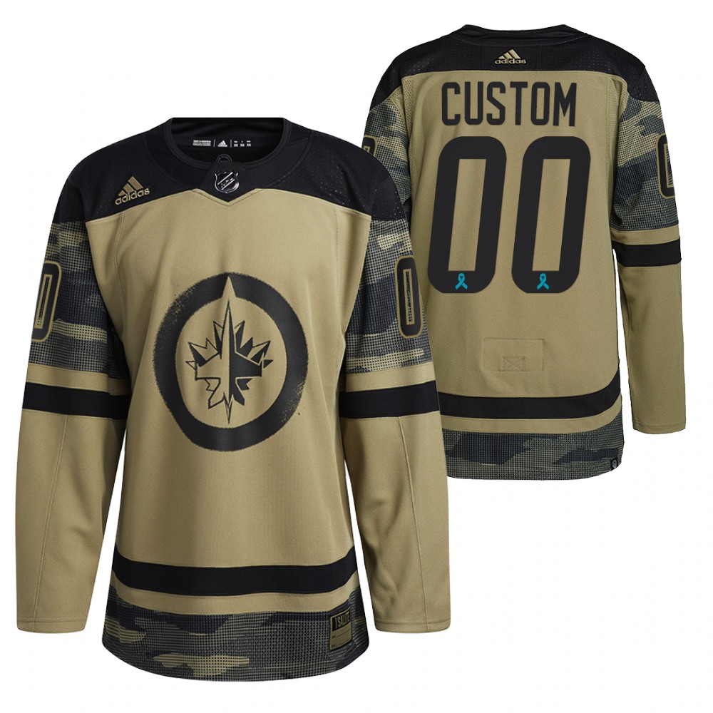 Custom Jersey Winnipeg Jets Canadian Armed Force Camo 2021 CAF Night