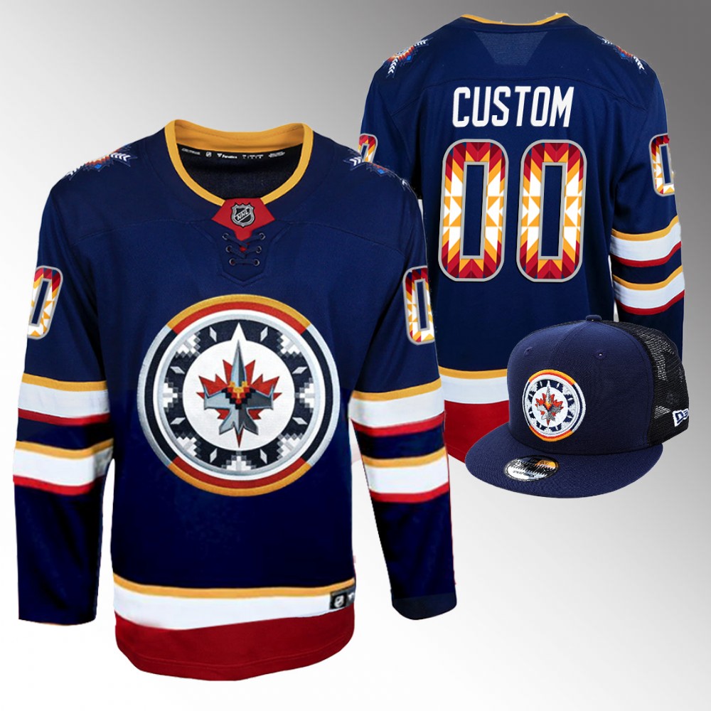 Custom Jets WASAC Breakaway Jersey Navy Fashion
