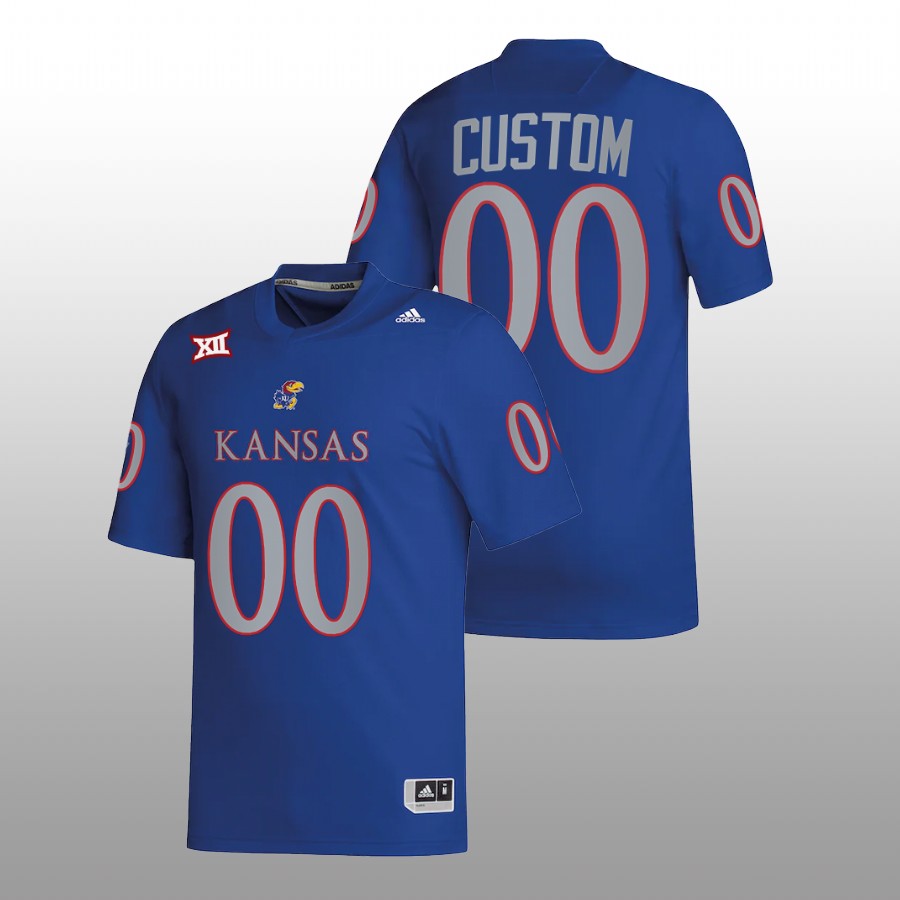 Custom Kansas Jayhawks Royal 2022 College Football NIL Replica Jersey