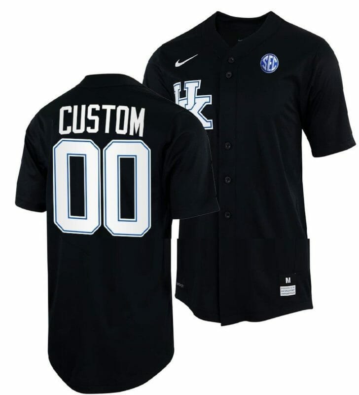 Custom Kentucky Wildcats Baseball Jersey Name and Number NCAA College Black