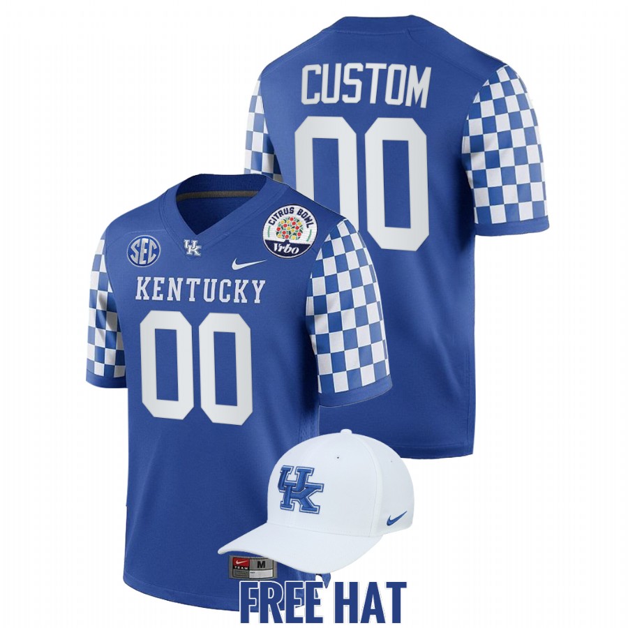 Custom Kentucky Wildcats Blue 2021 Citrus Bowl CFP Jersey