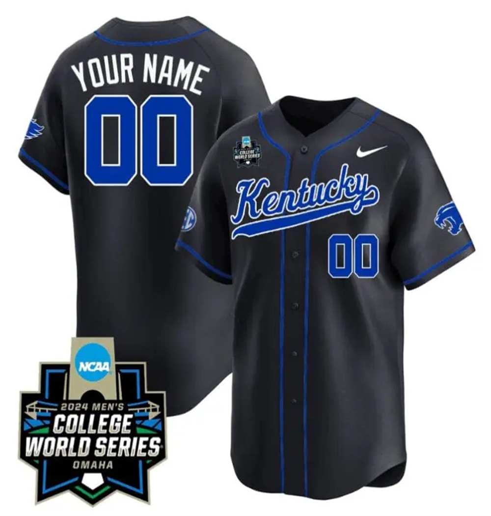 Custom Kentucky Wildcats Jersey 2024 College World Series Vapor Premier Limited NCAA Baseball Stitched Black