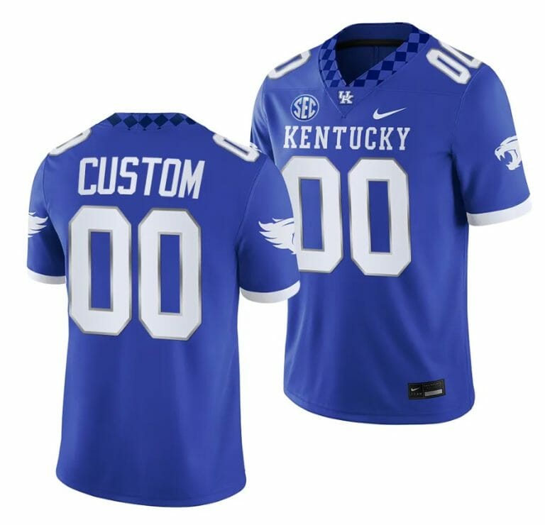 Custom Kentucky Wildcats Jersey Name and Number NCAA Football 2023 Game Home Blue