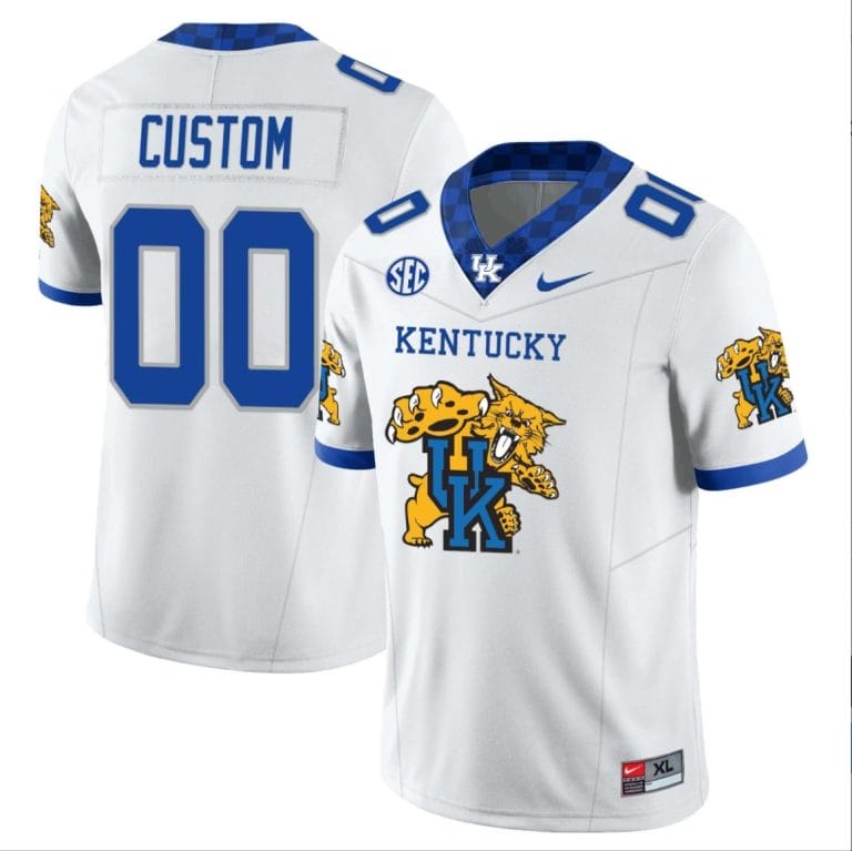 Custom Kentucky Wildcats Jersey Name and Number Vapor Limited College Football Wildcats Logo White