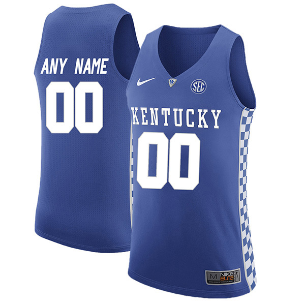 Custom Kentucky Wildcats Men's Authentic Blue Stitched NCAA College Basketball Jersey