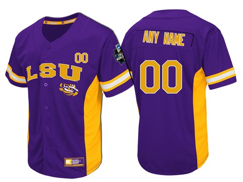 Custom LSU Tigers College Baseball Jersey