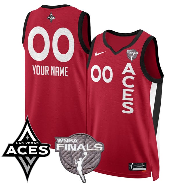Custom Las Vegas Aces 2025 WNBA Finals Jersey - All Stitched  Red
