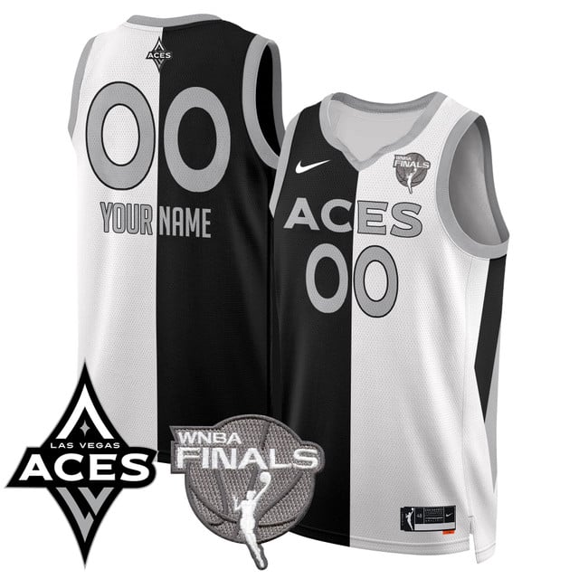 Custom Las Vegas Aces 2025 WNBA Finals Jersey - All Stitched  Split