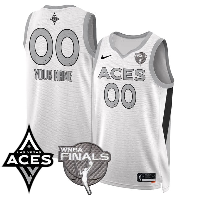 Custom Las Vegas Aces 2025 WNBA Finals Jersey - All Stitched  White