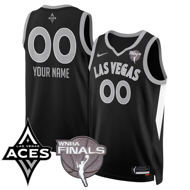 Custom Las Vegas Aces 2025 WNBA Finals Jersey - All Stitched Black