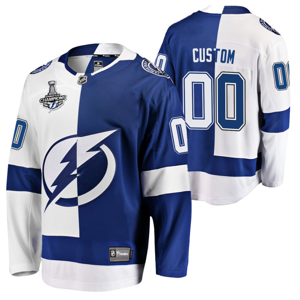 Custom Lightning 2020 Stanley Cup Champions Black Split Special Edition Jersey