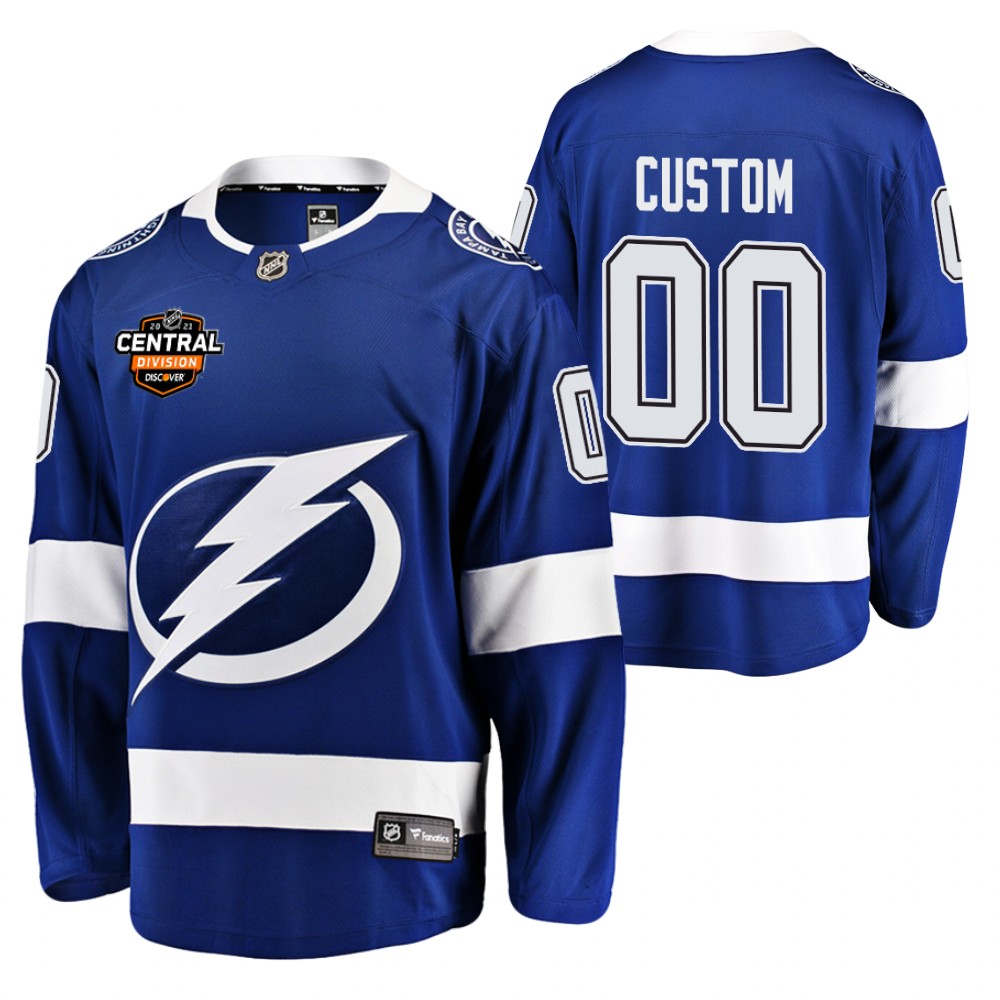 Custom Lightning 2021 Central Division Patch Jersey Blue Home