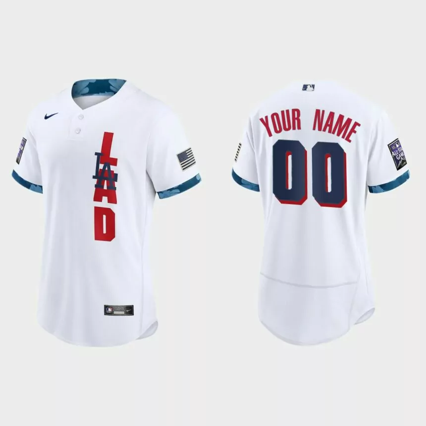 Custom Los Angeles Dodgers 2021 MLB All-Star Game Authentic Jersey – White