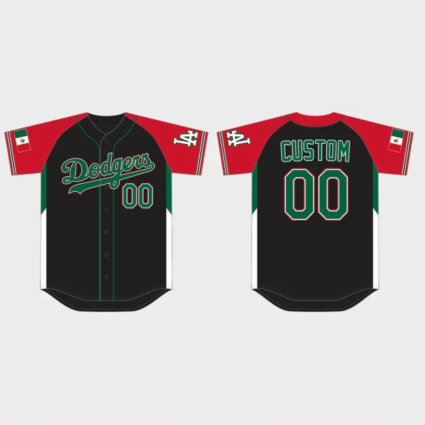 Custom Los Angeles Dodgers 2021 Mexican Heritage Night Limited Jersey – Black