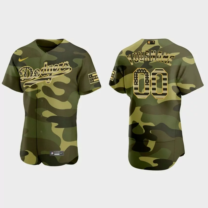 Custom Los Angeles Dodgers 2022 Armed Forces Day Authentic Jersey – Camo