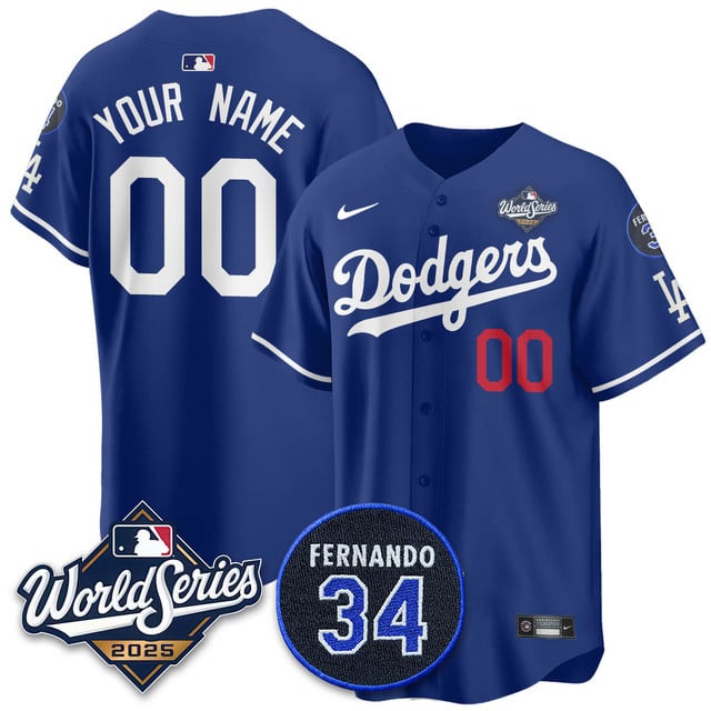 Custom Los Angeles Dodgers 2025 National League Champions Jersey - All Stitched Royal