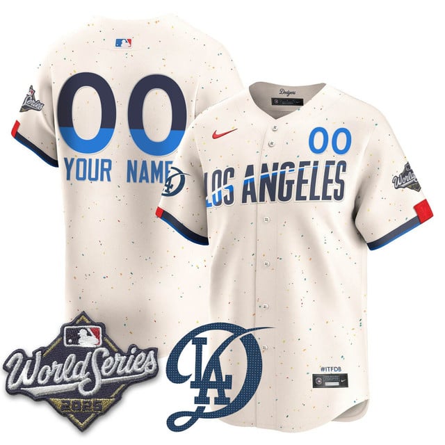 Custom Los Angeles Dodgers 2025 World Series Jersey - All Stitched City Connect