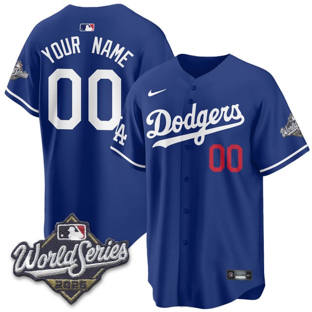 Custom Los Angeles Dodgers 2025 World Series Jersey - All Stitched Royal