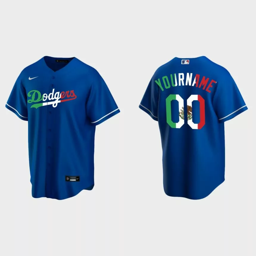 Custom Los Angeles Dodgers Mexican Heritage Night Replica Jersey – Royal