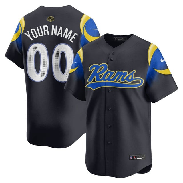 Custom Los Angeles Rams Rivalry Series Baseball Jersey - All Stitched Rivalry
