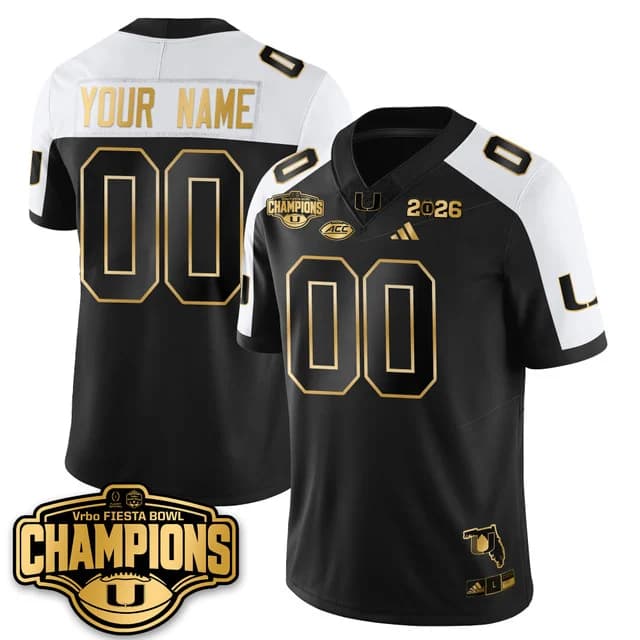 Custom MIA Miami Hurricanes Football Vapor Limited Jersey - Fiesta Bowl Champions -   All Stitched