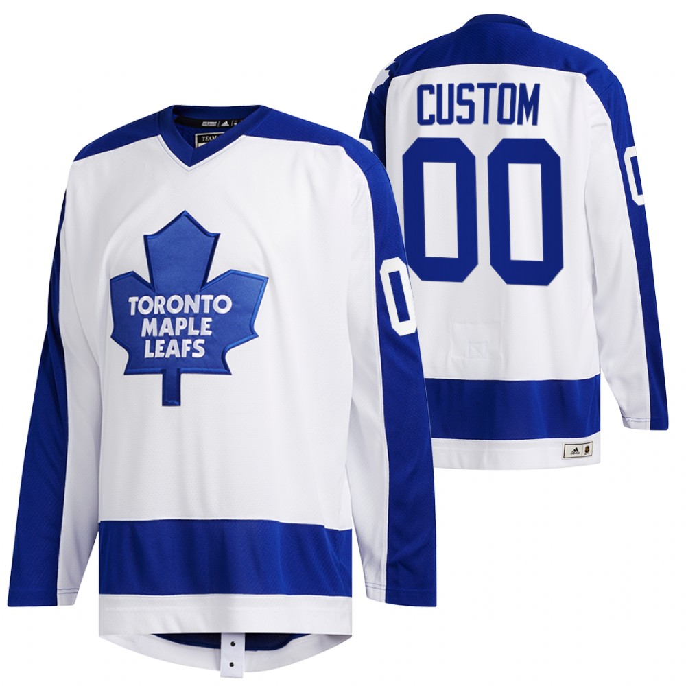 Custom Maple Leafs Team Classics White Primary Logo Jersey