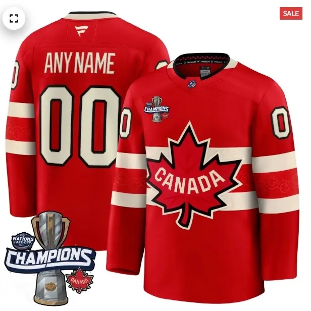 Custom Men's Canada 2025 4 Nations Face-Off Champions Jersey - All Stitched red