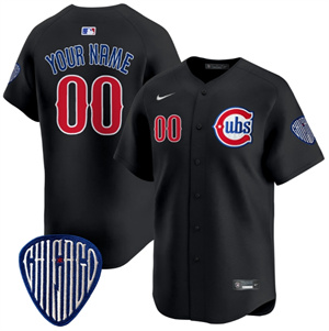 Custom Men's Chicago Cubs Blue Alternate Vapor Premier Limited baseball Jersey - All Stitched Black