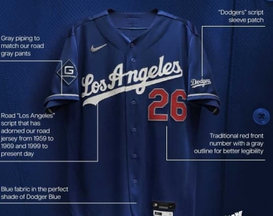 Custom Men's Dodgers   Jersey - Stitched