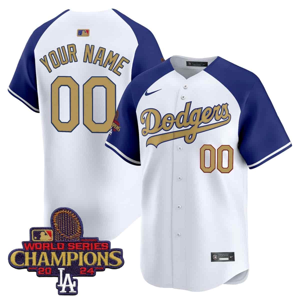 Custom Men's Dodgers 2025 Gold Vapor Premier Limited Jersey - All Stitched Alternate