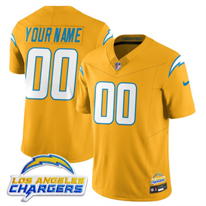 Custom Men's Los Angeles Chargers Alternate 2025 Jersey - All Stitched Yellow