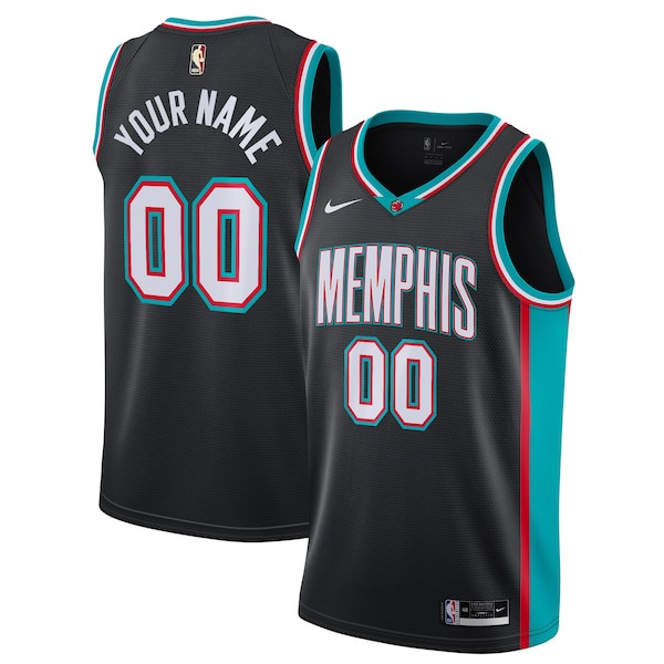 Custom Men's Memphis Grizzlies Black Hardwood Classics Soul Swingman Throwback Jersey
